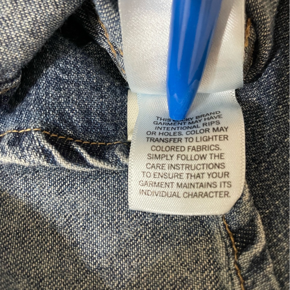 New LUCKY BRAND Womens Washed Denim Snap Front Button Down Shirt Large - Picture 10 of 11